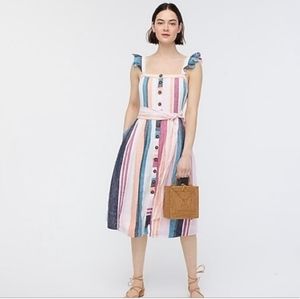 J Crew Midi Button Front Dress